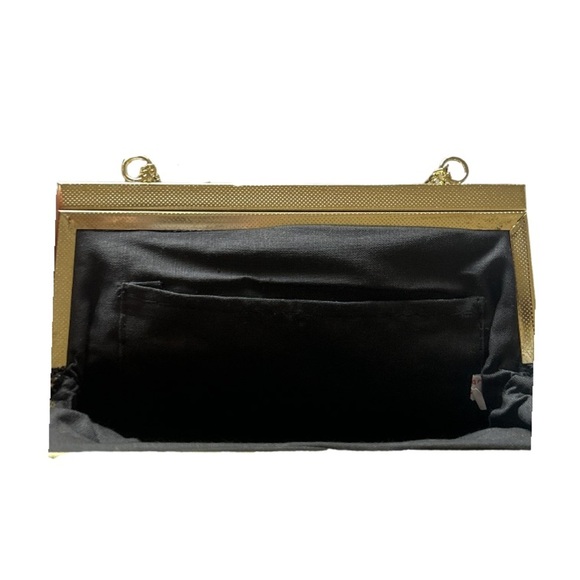 NWT Vintage Ronte Of Beverly Hills Floral NeedlePoint Purse With Gold Chain - Picture 4 of 11